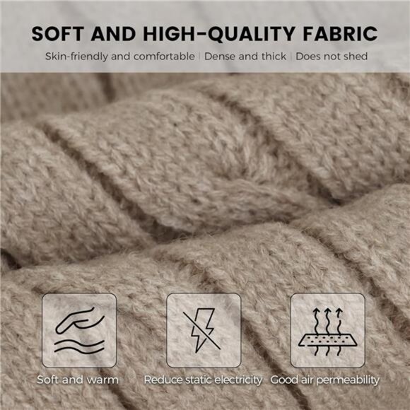 Womens Winter Hat Scarf Gloves Set Knit Fleece Lined Touch Screen Cold Weather - Picture 3 of 7